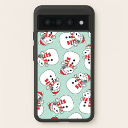 Cartoon Beagle Snowman Pattern Google Pixel 7 Pro Case