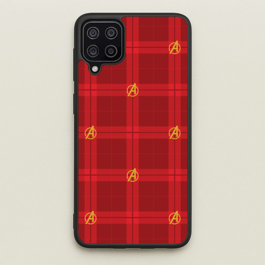 Superhero Team Red Tartan Pattern Galaxy A12 Case