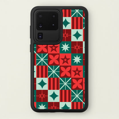 Geometric Square Christmas Pattern Galaxy S20 Ultra Case