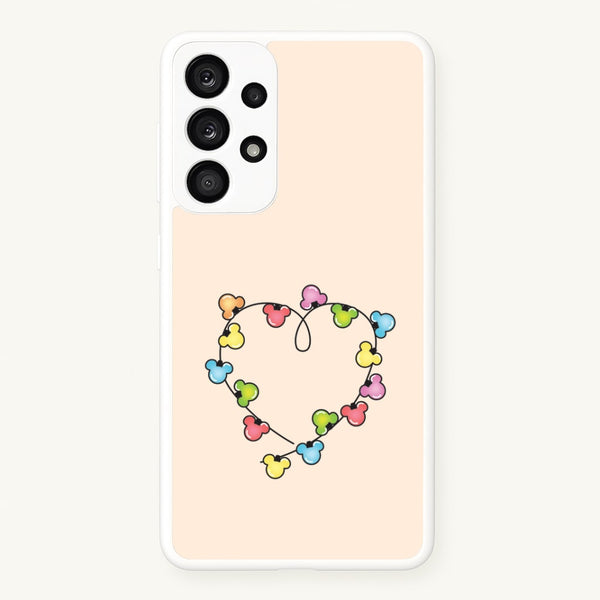 Cartoon Mouse Christmas Fairylights Heart Galaxy A53 Case