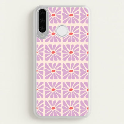 Square Abstract Flowers Mauve Huawei P30 Lite Case
