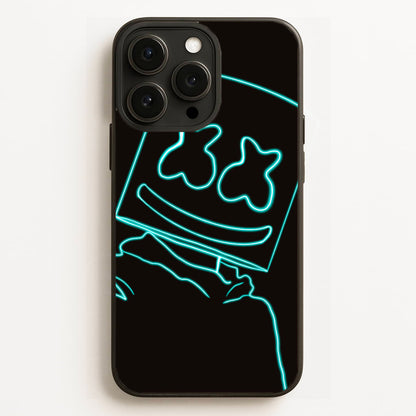 Black White Helmet DJ Neon Phone Case for iPhone, Samsung Galaxy and Google Pixel