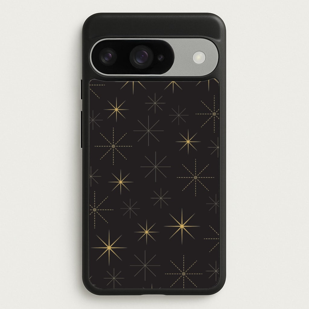 Christmas Gold Stars Pattern Google Pixel 10 / 10 Pro Case