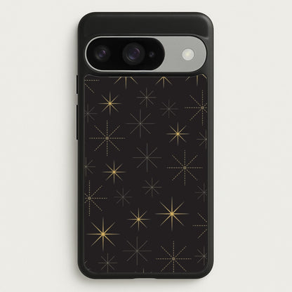 Christmas Gold Stars Pattern Google Pixel 10 / 10 Pro Case
