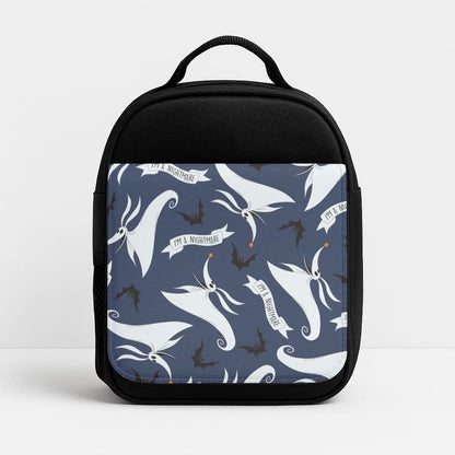Skeleton Dog And Bats Pattern Insulated Lunch Bag