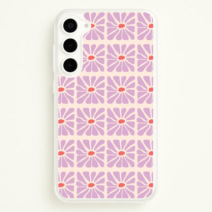 Square Abstract Flowers Mauve Galaxy S23 Case