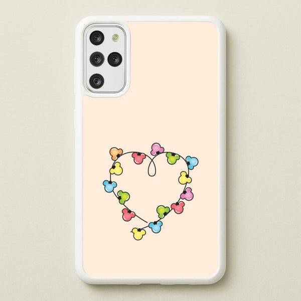 Cartoon Mouse Christmas Fairylights Heart Galaxy S20 Plus Case