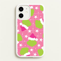 Pink Green Creature Xmas Pattern iPhone 12 Mini Case