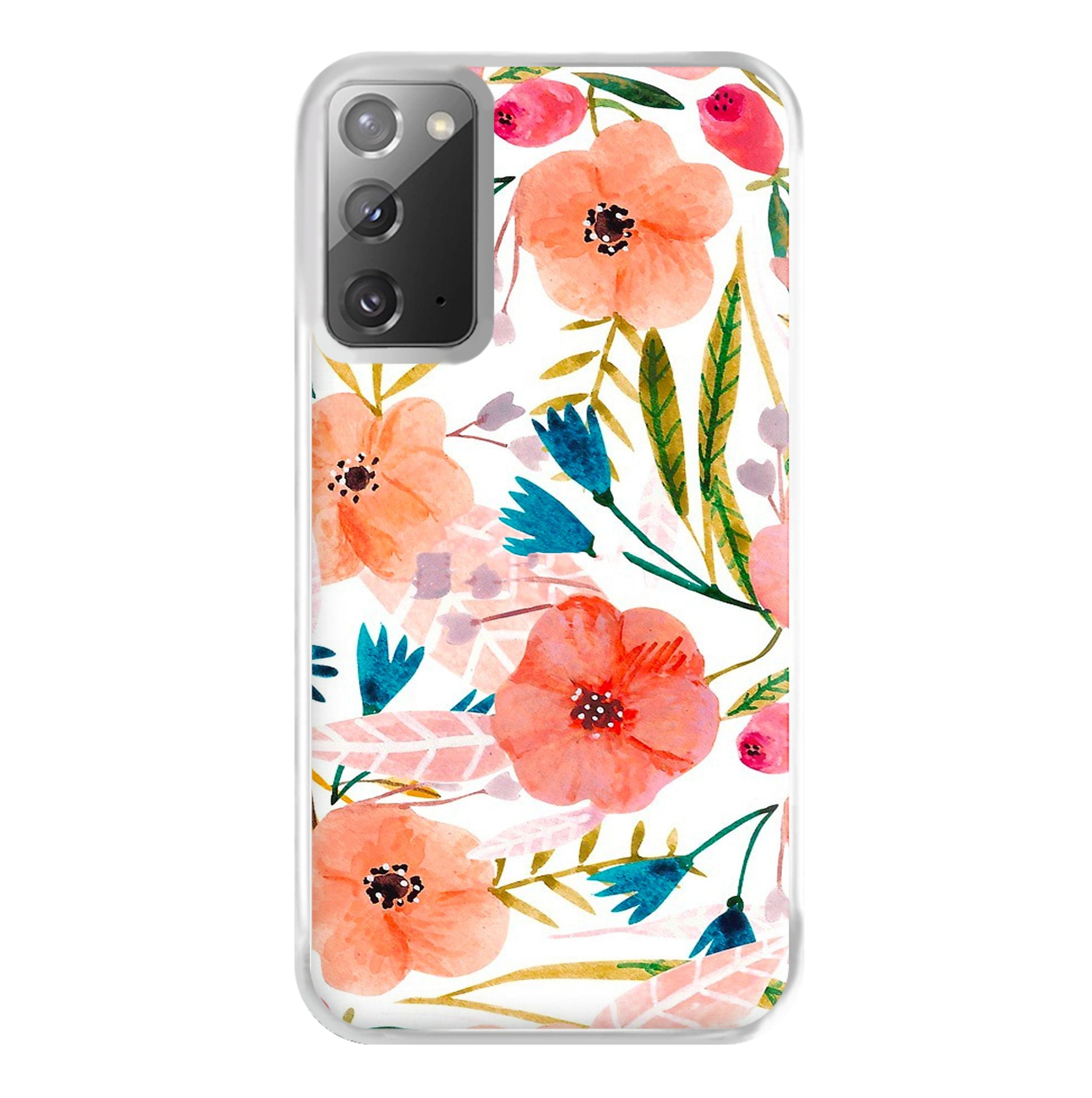 Peach Watercolour Floral Pattern Phone Case