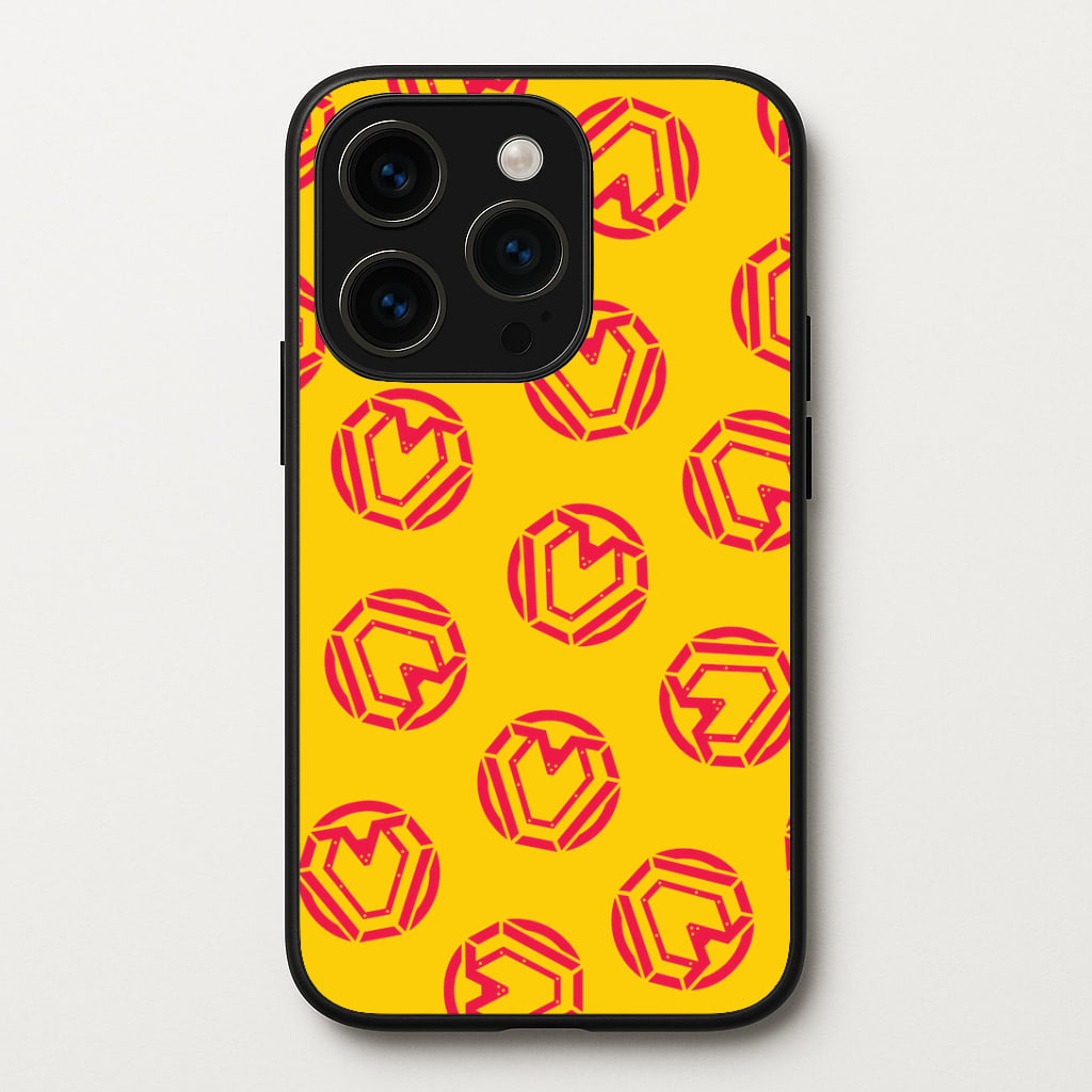 Metal Heart Pattern iPhone 14 Pro Case