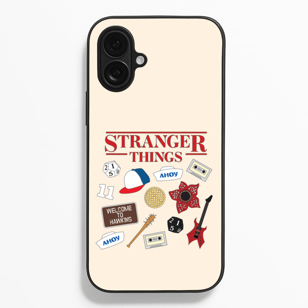 Stranger Things Cartoon Icons iPhone 16 Plus Case