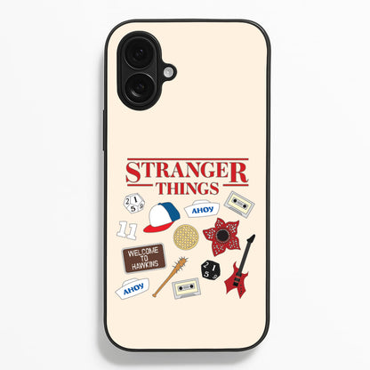 Stranger Things Cartoon Icons iPhone 16 Plus Case