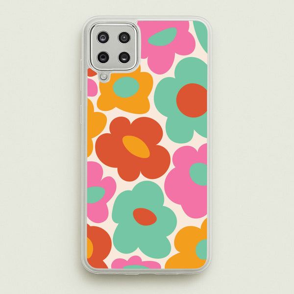 Abstract Trippy Retro Flowers Galaxy A12 Case