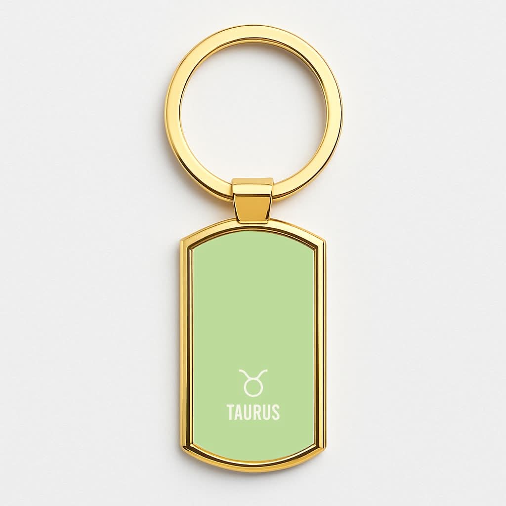 Taurus Pastel Zodiac Gold Keyring