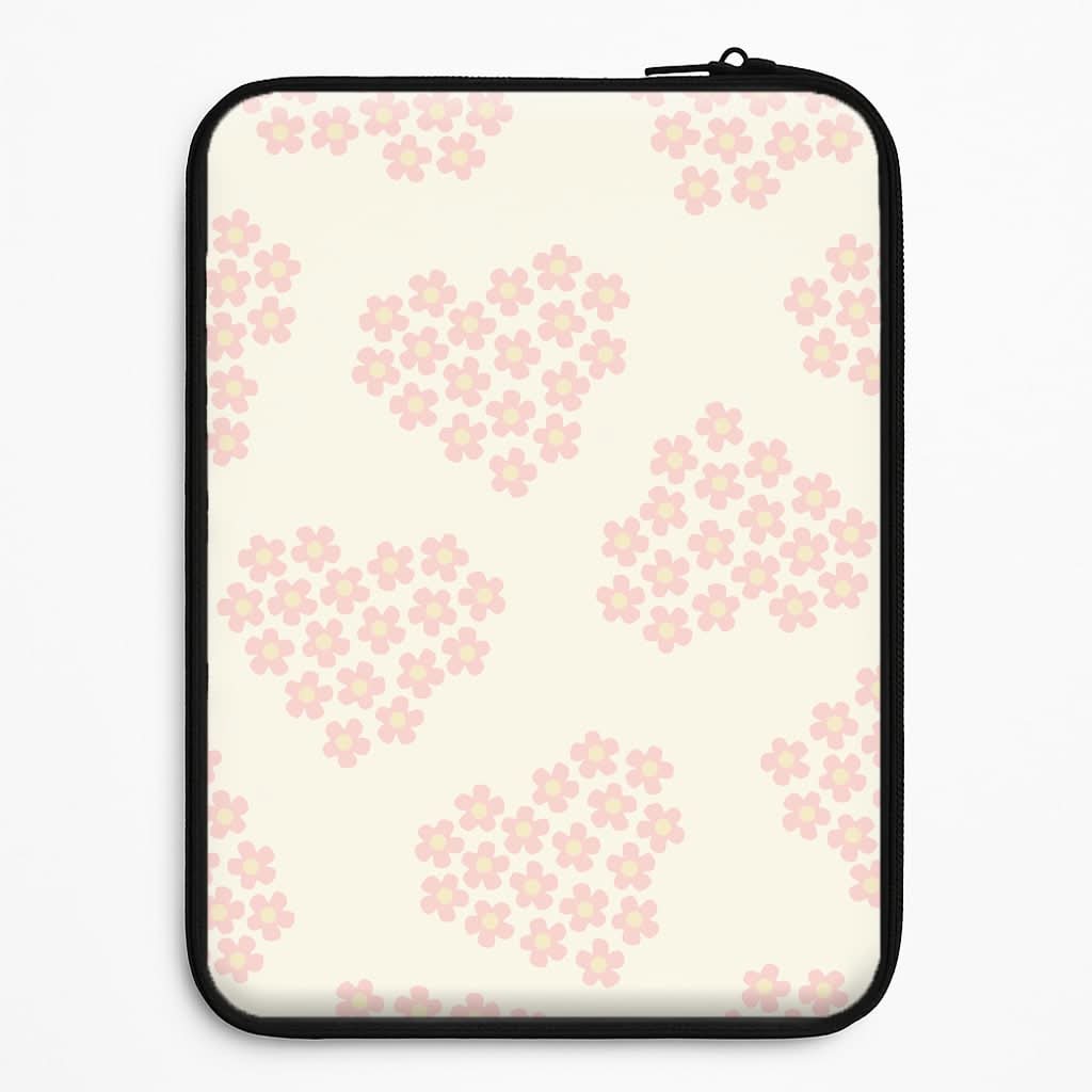 Flower Hearts Pattern Laptop Sleeve