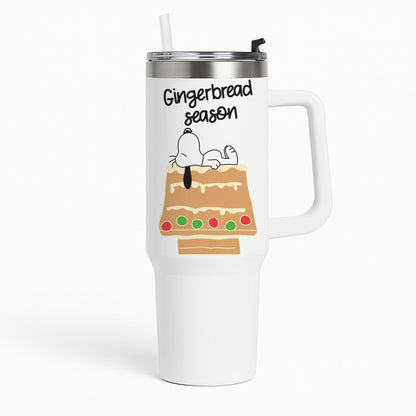 Cartoon Beagle Gingerbread House Tumbler