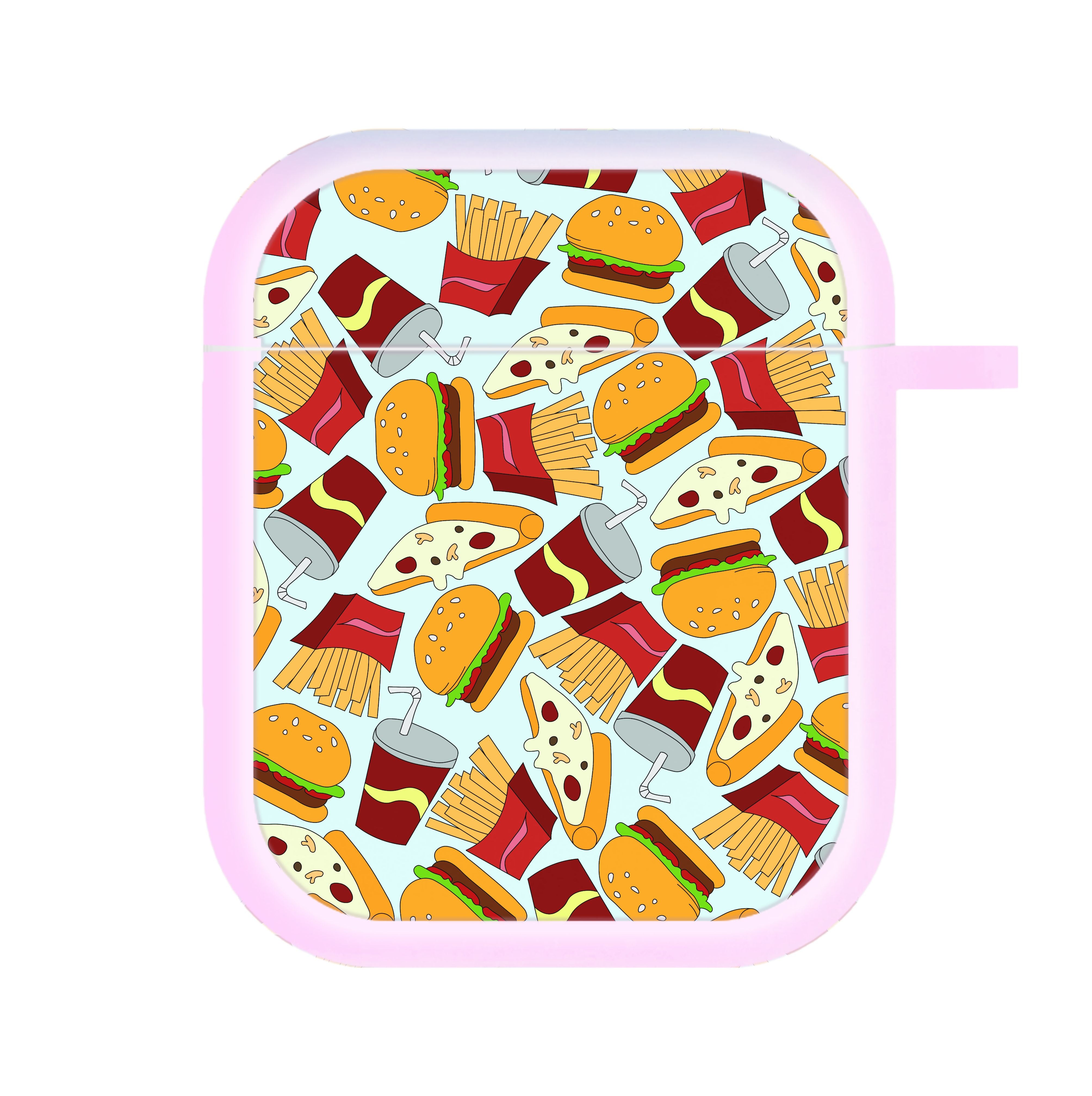 Burgers, Fries And Pizzas - Fast Food Patterns AirPods Case