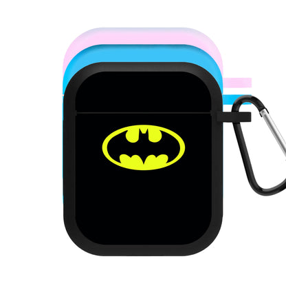 Black Bat Superhero Logo AirPods Case