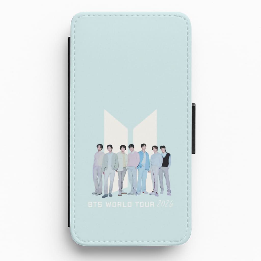 K-Pop Band Tour Pastel Blue Flip / Wallet Phone Case