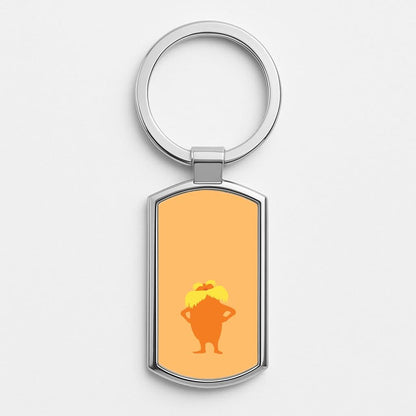 Orange Tree Creature Silver Metal Keyring