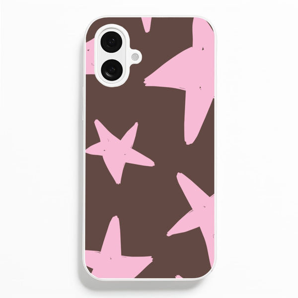 Chocolate & Strawberry Stars iPhone 16 Plus Case