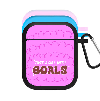 Just A Girl With Goals - Aesthetic Quote AirPods Case