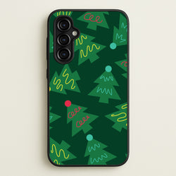 Abstract Christmas Trees Pattern Galaxy A54 Case