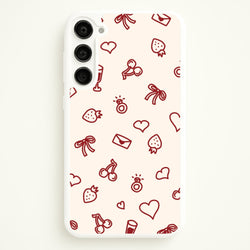 Valentines Doodles Galaxy S23 Case
