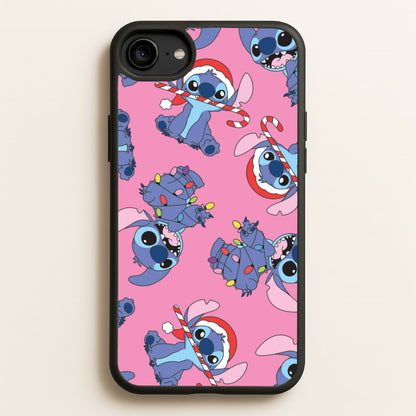 Christmas Cute Blue Alien Pattern iPhone 6 / 7 / 8 / SE Case