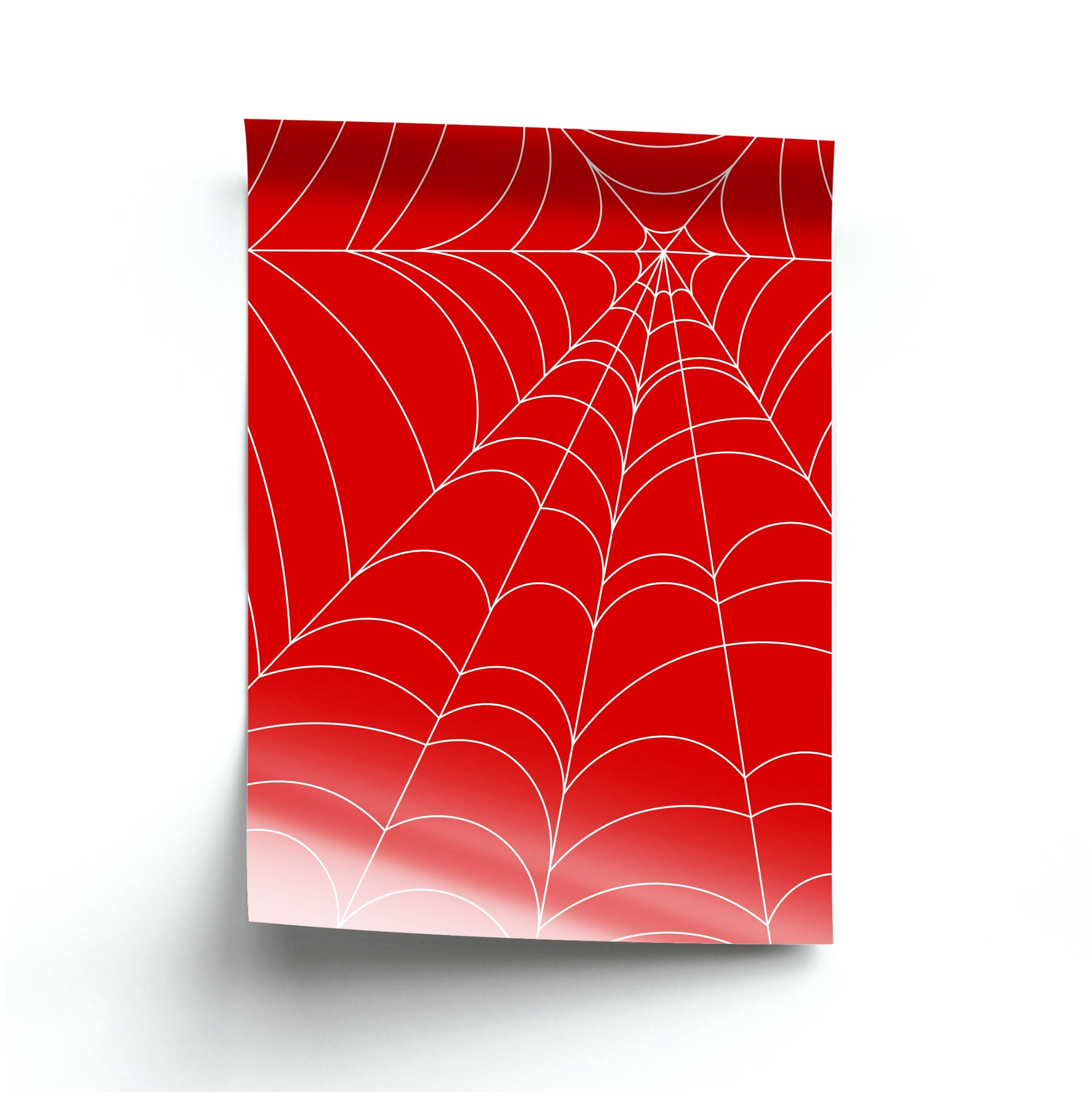 Red Cobwebs Pattern Poster