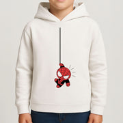 Gray Hanging Spider Hero Kids Hoodie 4