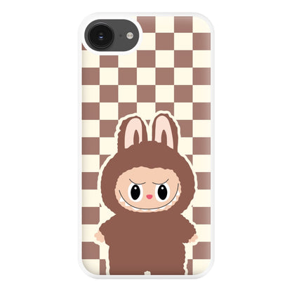 Checkered Cute Brown Monster  iPhone 16e Case