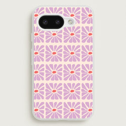 Square Abstract Flowers Mauve Google Pixel 9a Case