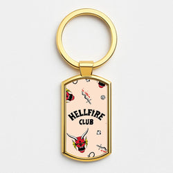 Hellfire Club Icons Collage Peach Gold Keyring