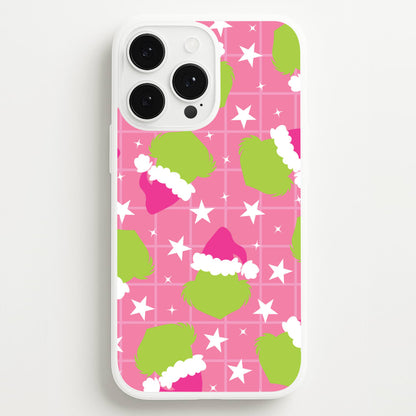 Pink Green Creature Xmas Pattern iPhone 13 Pro Max Case