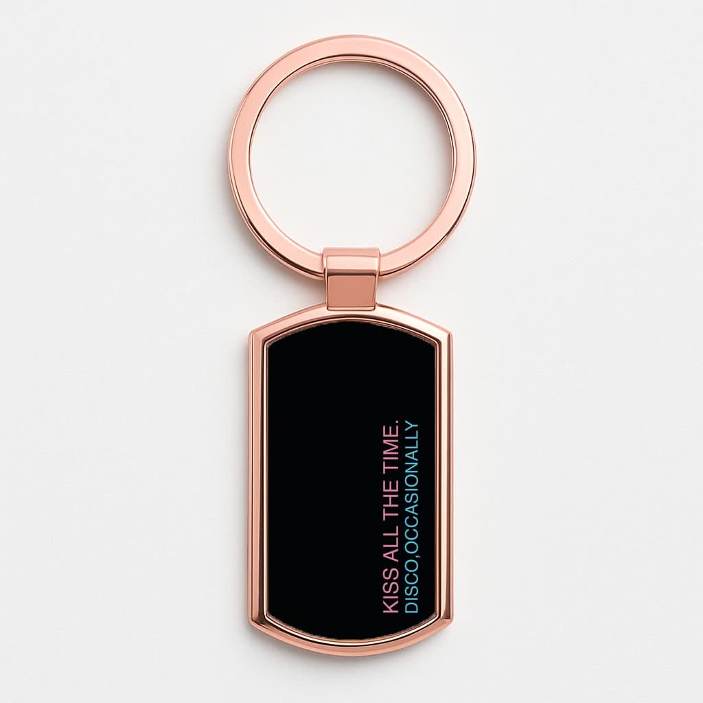 Disco Occasionally Text Rose Gold Keyring