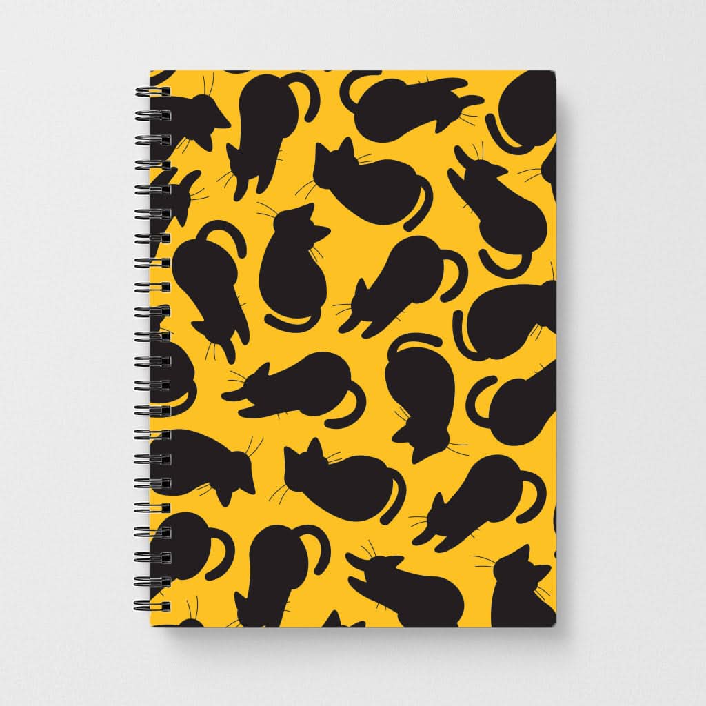 Black Cat Silhouettes Pattern Notebook