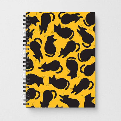 Black Cat Silhouettes Pattern Notebook