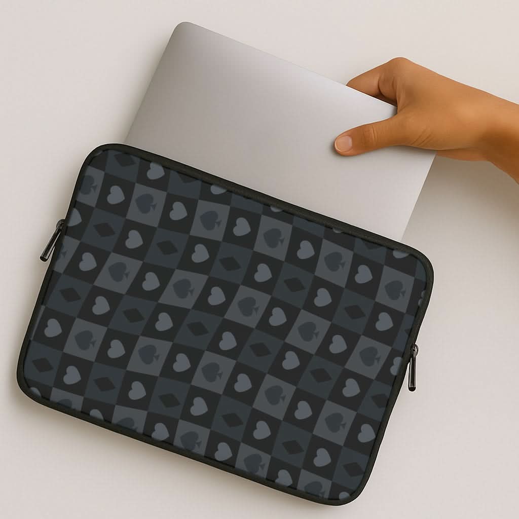 Card Suits Pattern Black MacBook Cover