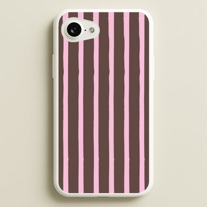 Chocolate & Strawberry Stripes iPhone 16e Case
