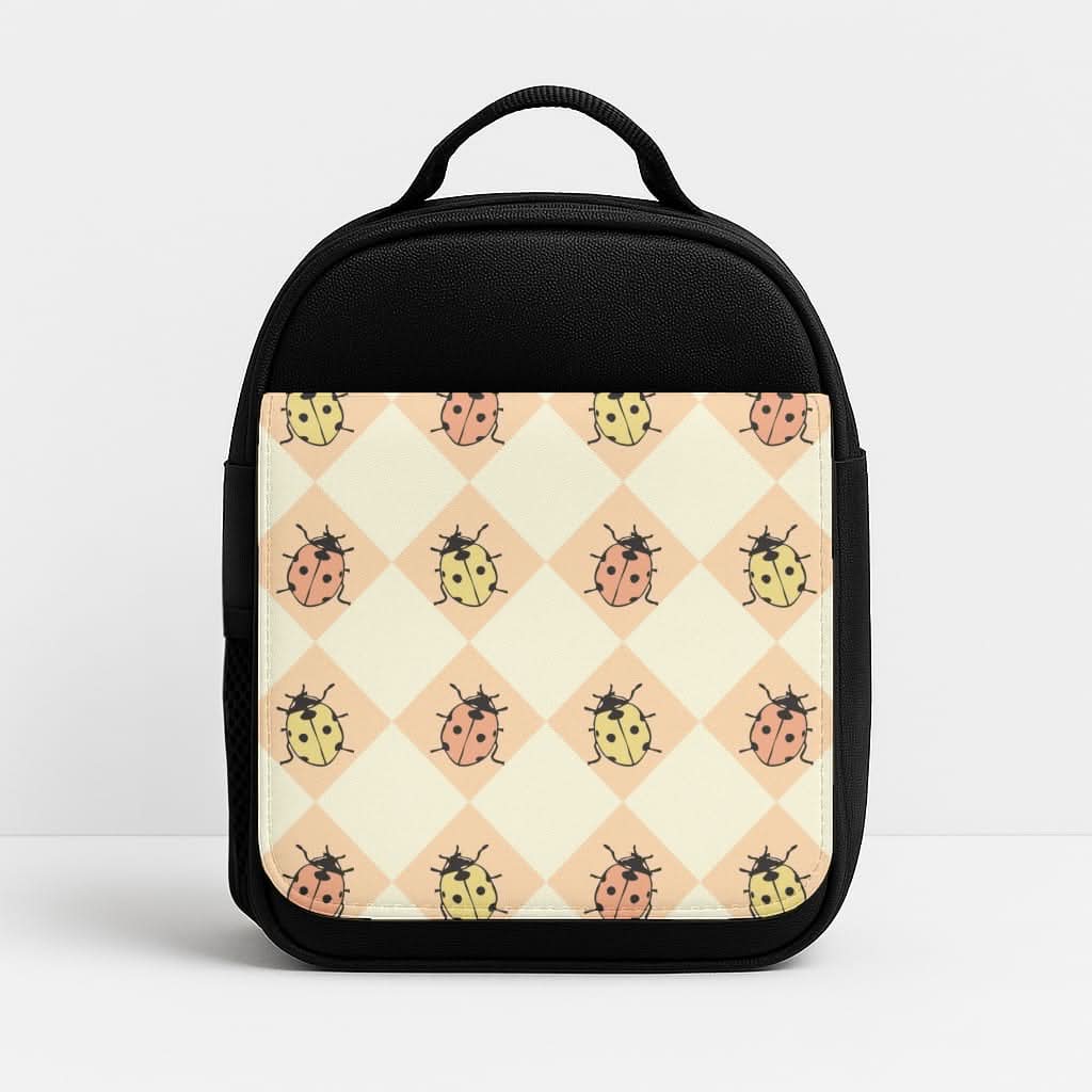 Argyle Ladybugs Pattern Lunchbox