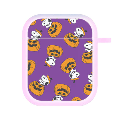 Cartoon Beagle Pumpkin Pattern AirPods Case