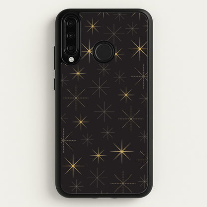 Christmas Gold Stars Pattern Huawei P30 Lite Case