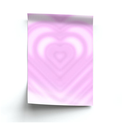 Drippy Love Heart Pink Poster