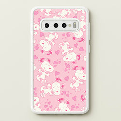 Cartoon Beagle Valentine Hearts Pattern Galaxy S10 Case