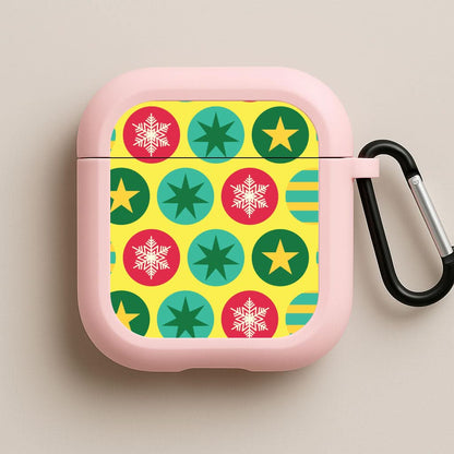 Colourful Abstract Baubles Christmas Pattern Pink AirPods Case
