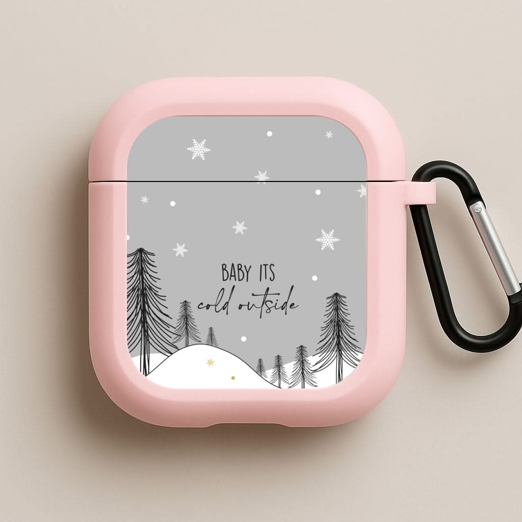 Baby It's Cold Outisde Landscape Pink AirPods Case