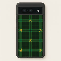 Superhero Team Green Tartan Pattern Google Pixel 8 Case