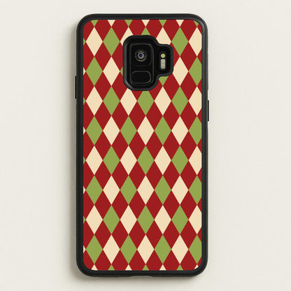 Red And Green Argyle Christmas Pattern Galaxy S9 Case