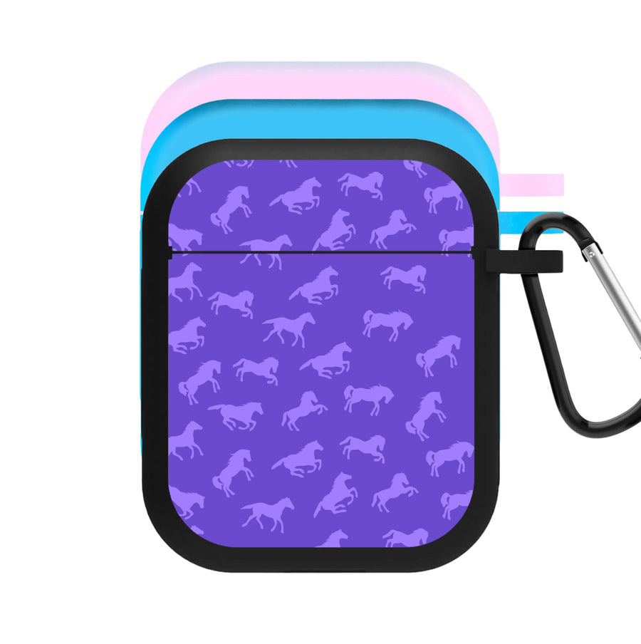 Purple Horse Pattern - Horses AirPods Case